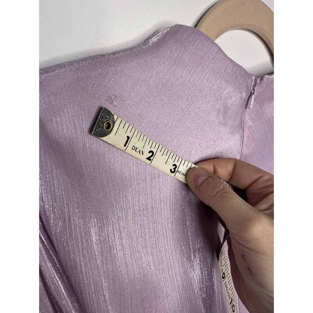 MSRP $880 Badgley Mischka Draped Dolman Sleeve Chiffon Gown Sz 2 Lavender Lilac - Picture 13 of 13